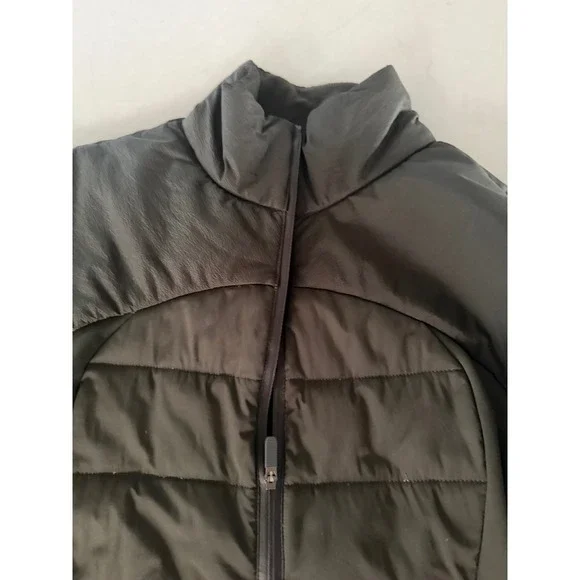 Lululemon Down For It All Half Zip Jacket Dark Olive Green Sz 8 Running Pullover - Picture 8 of 10